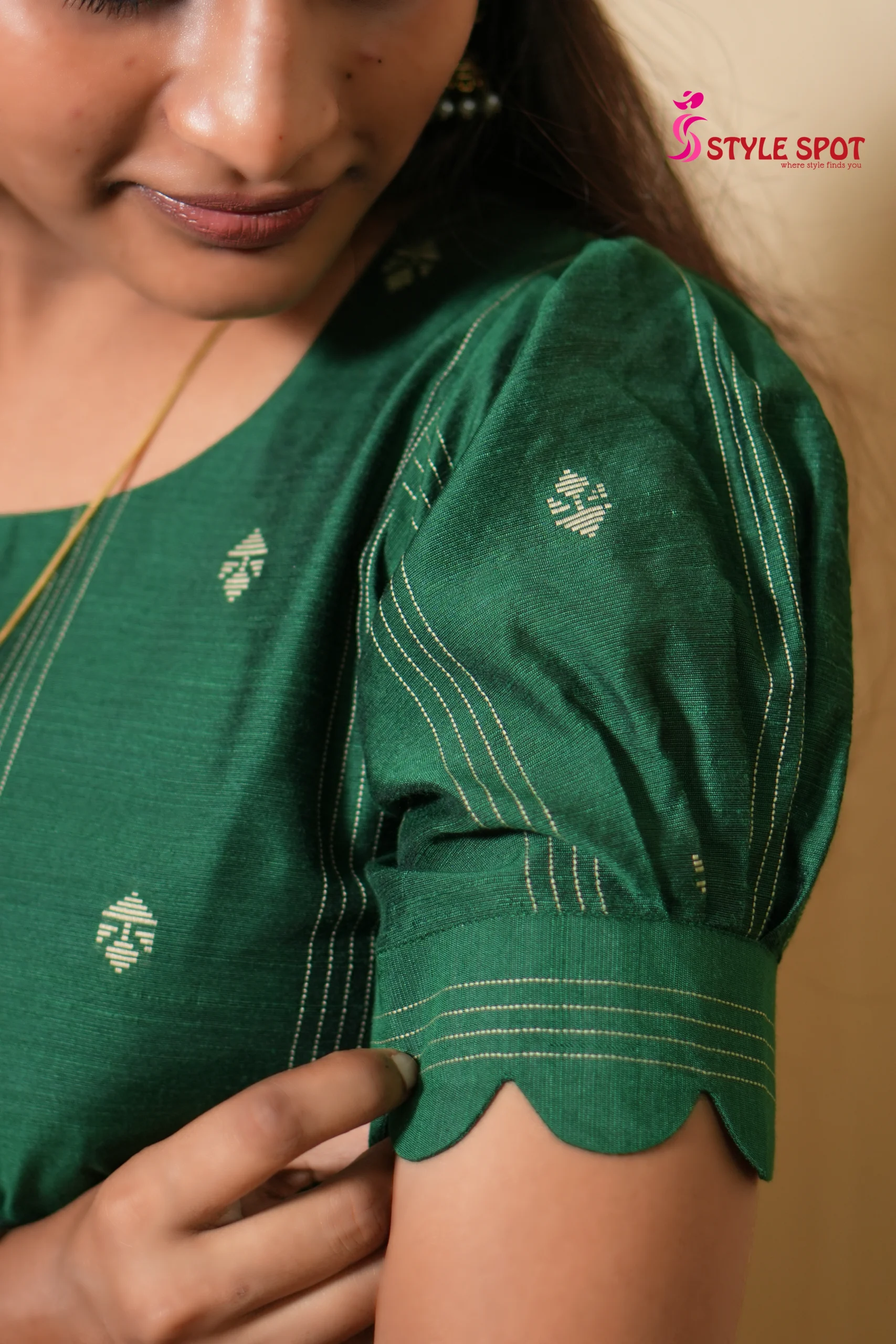 Green Printed Panel Kurti Set - Image 4