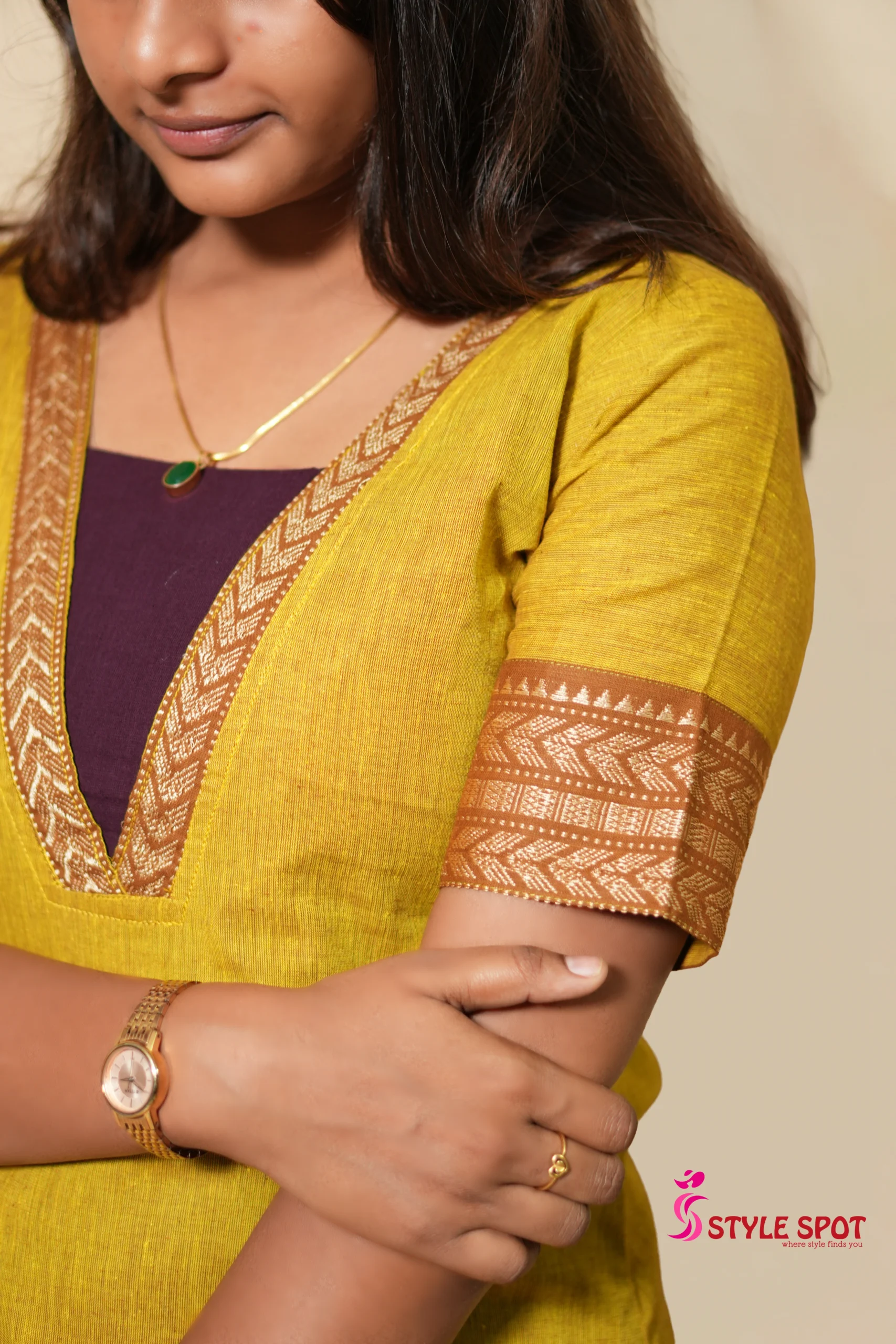 Mustard Yellow Straight Kurti Set - Image 4